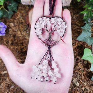 Handmade Rose Quartz Crystal Heart Décor #5